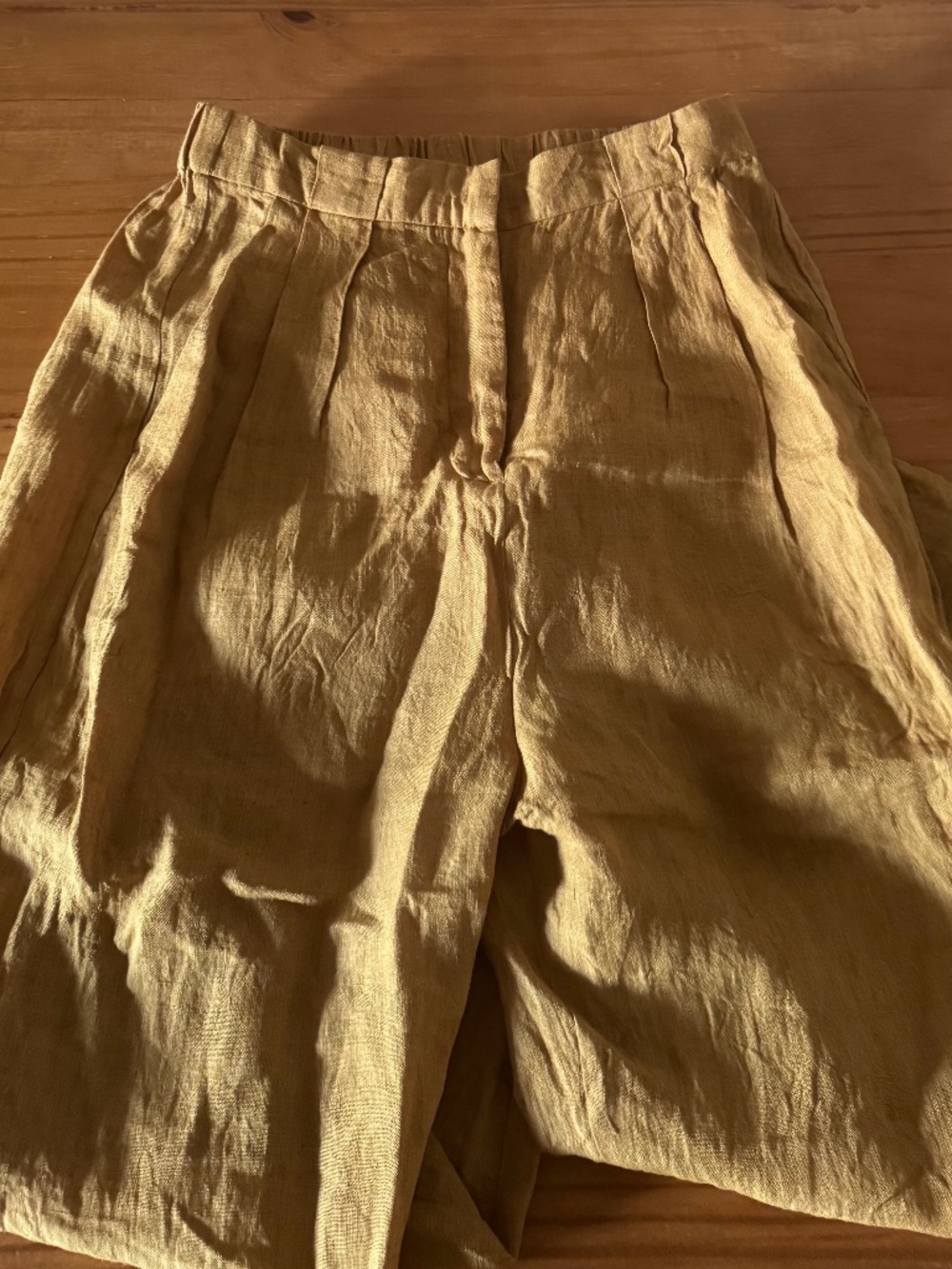 Runaway Bicycle, Cropped, Wide-Leg, Trouser, Mustard, Sample Sale, Size XS-S